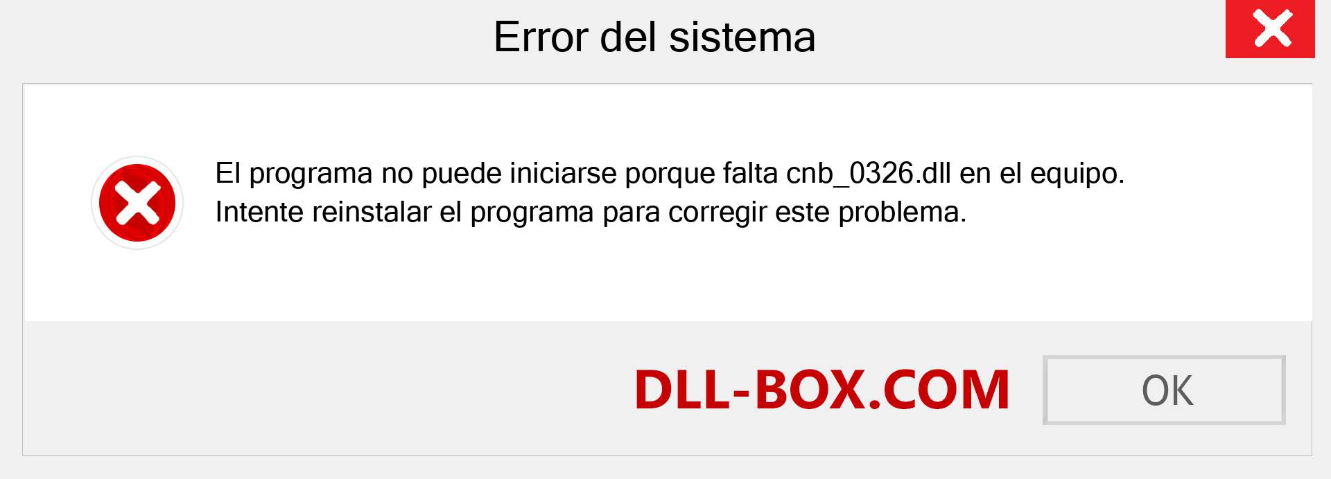 ¿Falta el archivo cnb_0326.dll ?. Descargar para Windows 7, 8, 10 - Corregir cnb_0326 dll Missing Error en Windows, fotos, imágenes